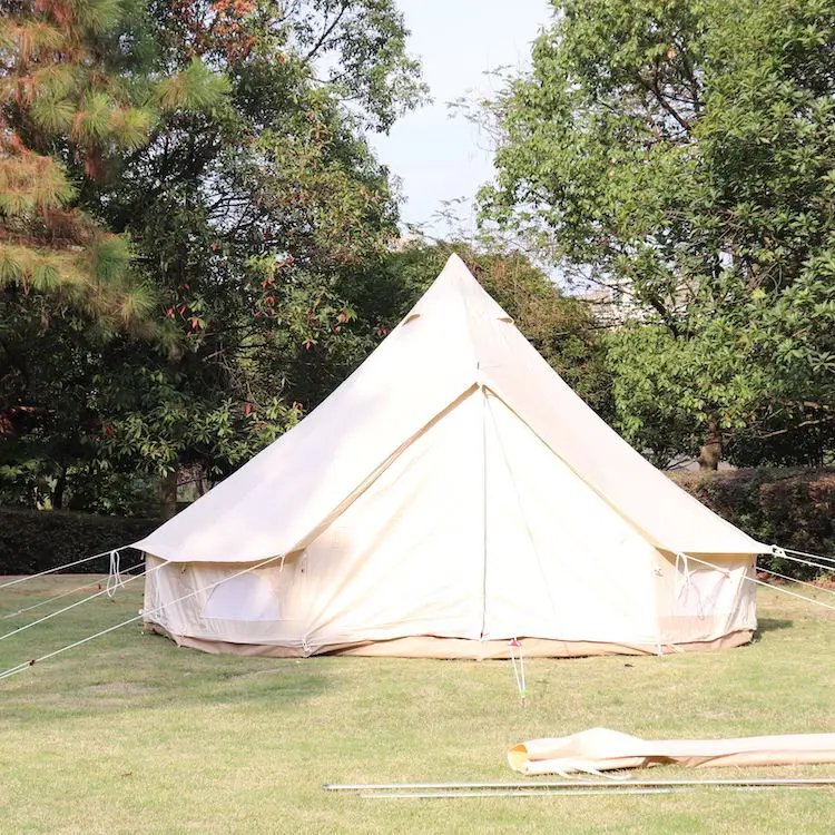 Heavy-Duty Cotton Canvas Yurt Glamping Tent with Fire-Retardant Waterproof UV Protection