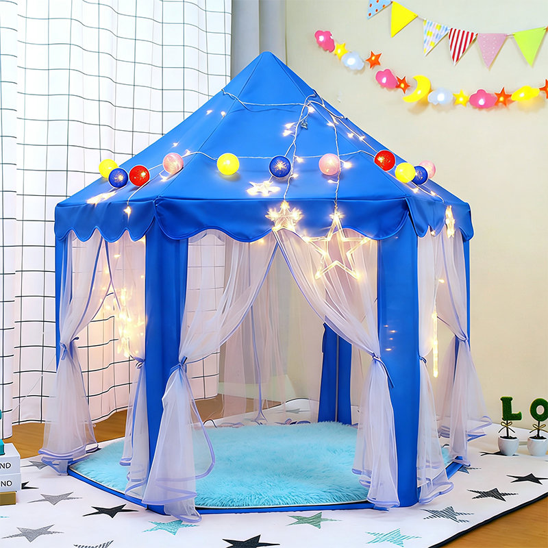 Kids Mesh Play Tent Hexagon Pop-Up Playhouse