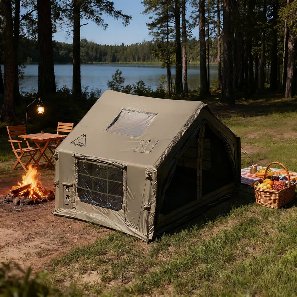 4m Inflatable Air Villa Cabin Tent Large Waterproof Canvas Family Sanctuary