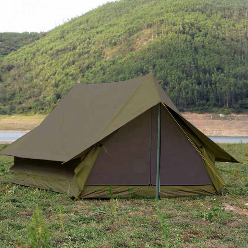 2-Person A-Frame TC Cotton Cabin Tent Rapid Deploy Emergency Shelter