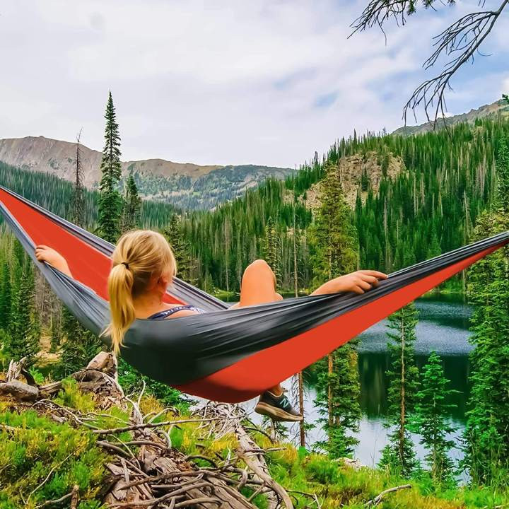 Lightweight Portable Camping Hammock with Tree Straps for Outdoors Backpacking