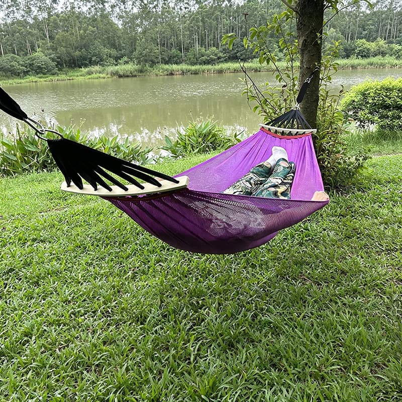 Spreader Bar Hammock with Stand Style Flat Lay Design for Outdoor Relaxation