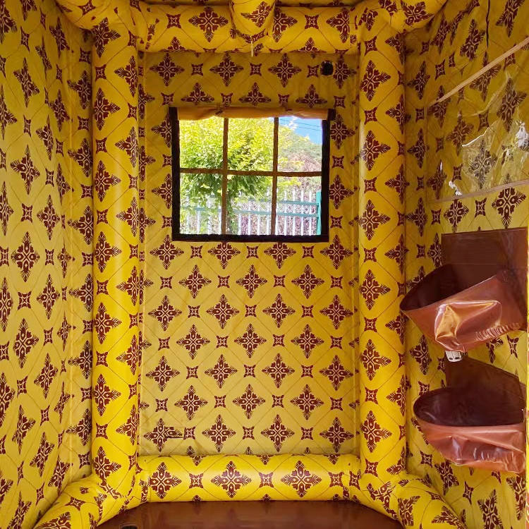 Portable Outdoor Toilet Shelter designed as a privacy tent for outdoor toilet use, featuring an enclosed fabric structure and a zippered entrance.